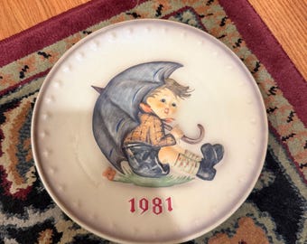 Goebel M.I. Hummel 11e jaarlijkse handgeschilderd porseleinen bord, 1981