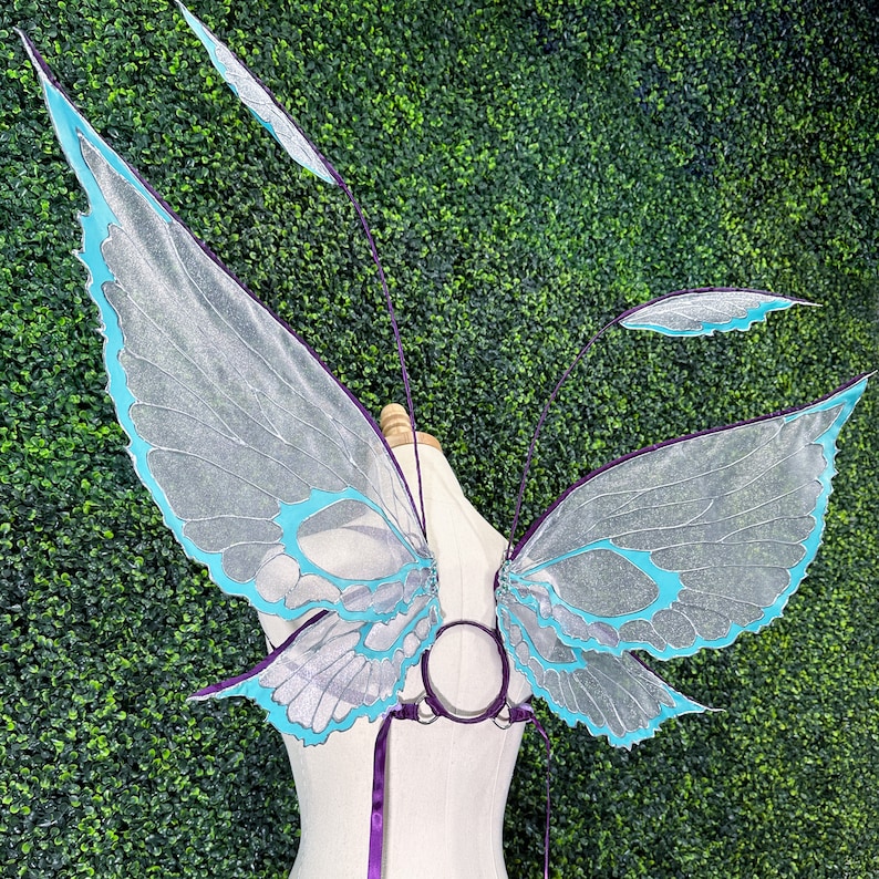 Nearea MEDIUM Organza Fairy Wings, Convertible Strapless, Costume, Cosplay, Fantasy, Fairytale, Photography Prop, Flower Girl, Halloween image 10