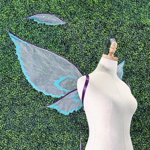 Nearea MEDIUM Organza Fairy Wings, Convertible Strapless, Costume, Cosplay, Fantasy, Fairytale, Photography Prop, Flower Girl, Halloween image 4