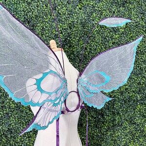Nearea MEDIUM Organza Fairy Wings, Convertible Strapless, Costume, Cosplay, Fantasy, Fairytale, Photography Prop, Flower Girl, Halloween image 6