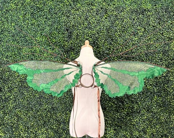 Cluricaun MEDIUM Organza Fairy Pixie Wings, Convertible Strapless, Costume, Cosplay, Fantasy, Fairytale, Photography Prop, Halloween, Dance