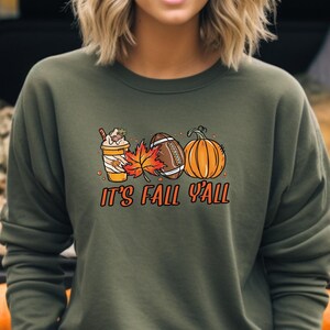Its Fall Yall Sweatshirt, Autumn Sweatshirt, Fall Yall Crew, Plus Size Fall Sweater, Coffee Football Pumpkin Shirt, Tis The Season Sweater