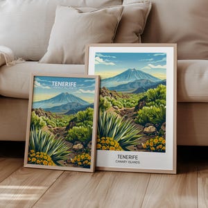 Teneriffa Poster Kanarische Inseln Kanaren Reiseposter Spanien I Geschenk Reisen Natur Landschaft | Wandkunst | Retro Wandbild