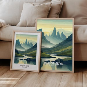 Isle of Skye Poster Schottland Reiseposter Großbritannien I Geschenk Reisen Natur Wandern Landschaft | Reisedruck | Retro Wanddeko