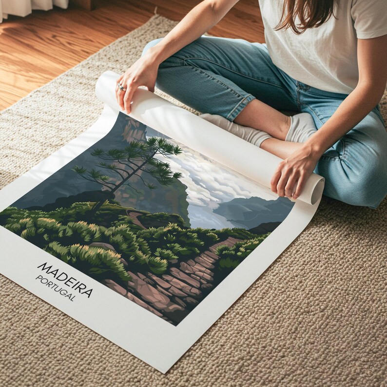 Madeira Poster Portugal Travel Poster | Gift Travel Nature Island Landscape | Travel Art | Retro Wall Art image 7