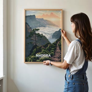 Madeira Poster Portugal Travel Poster | Gift Travel Nature Island Landscape | Travel Art | Retro Wall Art image 5