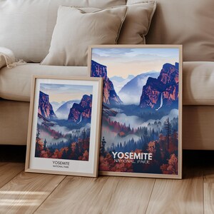 Yosemite Poster Nationalpark USA Kalifornien Reiseposter I Geschenk Reisen Wandern Natur Landschaft | Reisedruck | Retro Wanddekoration