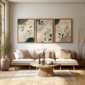 Poster Set 3 | Floral Posters | Boho Plants | Living Room Bedroom Wall Art | Decorative Print