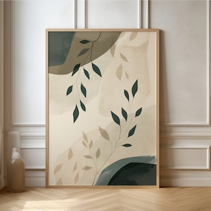 Floral poster | Boho plants | Japanese wall art for living room and bedroom | Decorative print