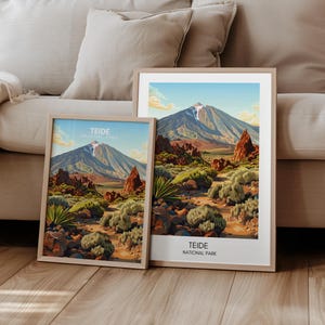 Póster Tenerife Parque Nacional del Teide Póster de Viaje España Islas Canarias I Regalo Viaje Naturaleza Paisaje | Arte de viaje | fotomural retro