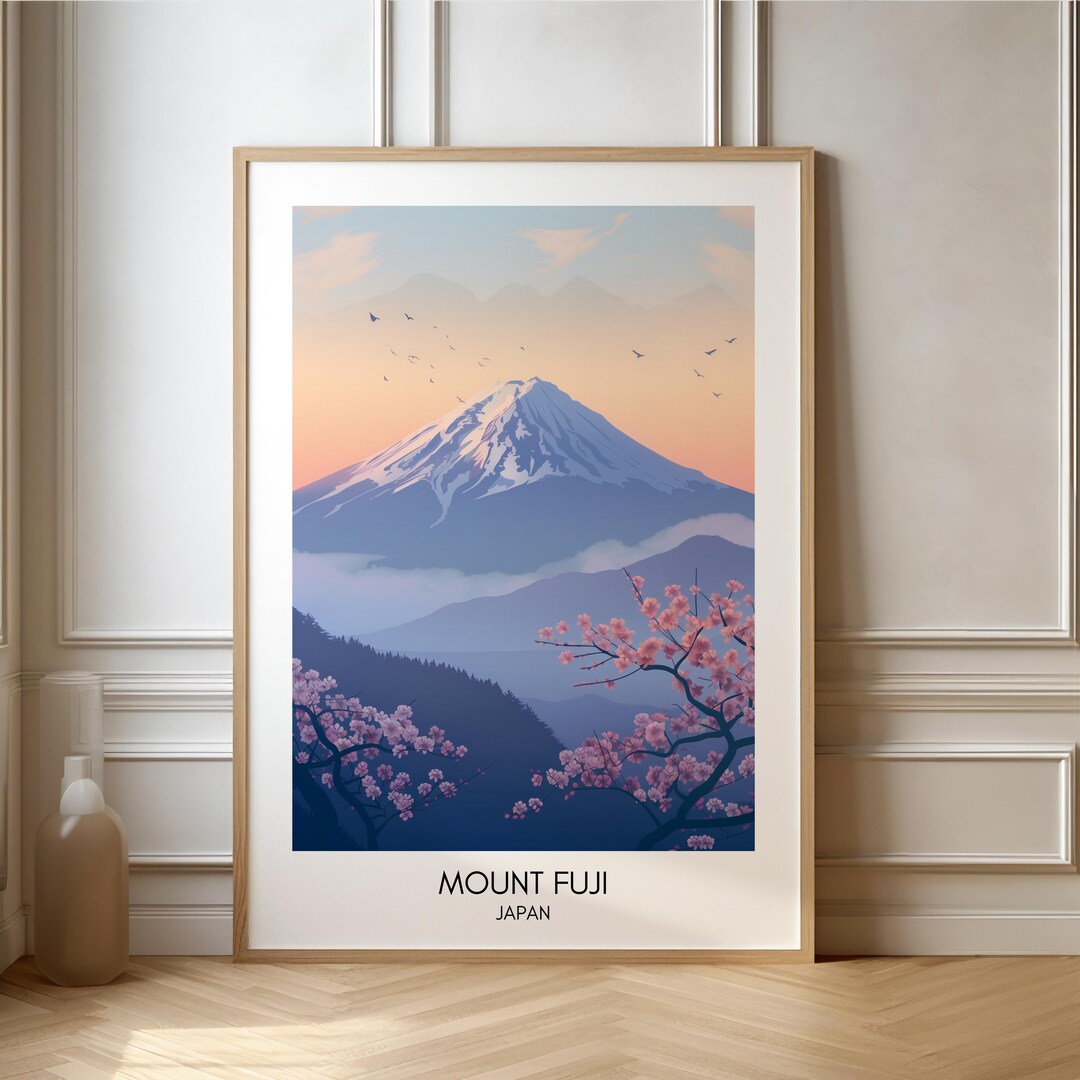 Travel Print Travel Poster Fuji Japan Asia I Landscape Travel Art Retro ...