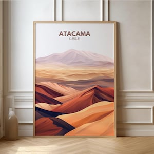 Atacama Desert Poster Chile Travel Poster South America | Gift Travel Nature Landscape | Travel Print | Retro Wall Decoration