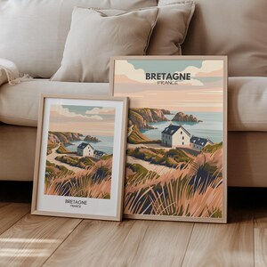 Cartel de Bretaña Francia Cartel de viaje I Regalo Viaje Paisaje Naturaleza | impresión de viajes | arte de pared retro