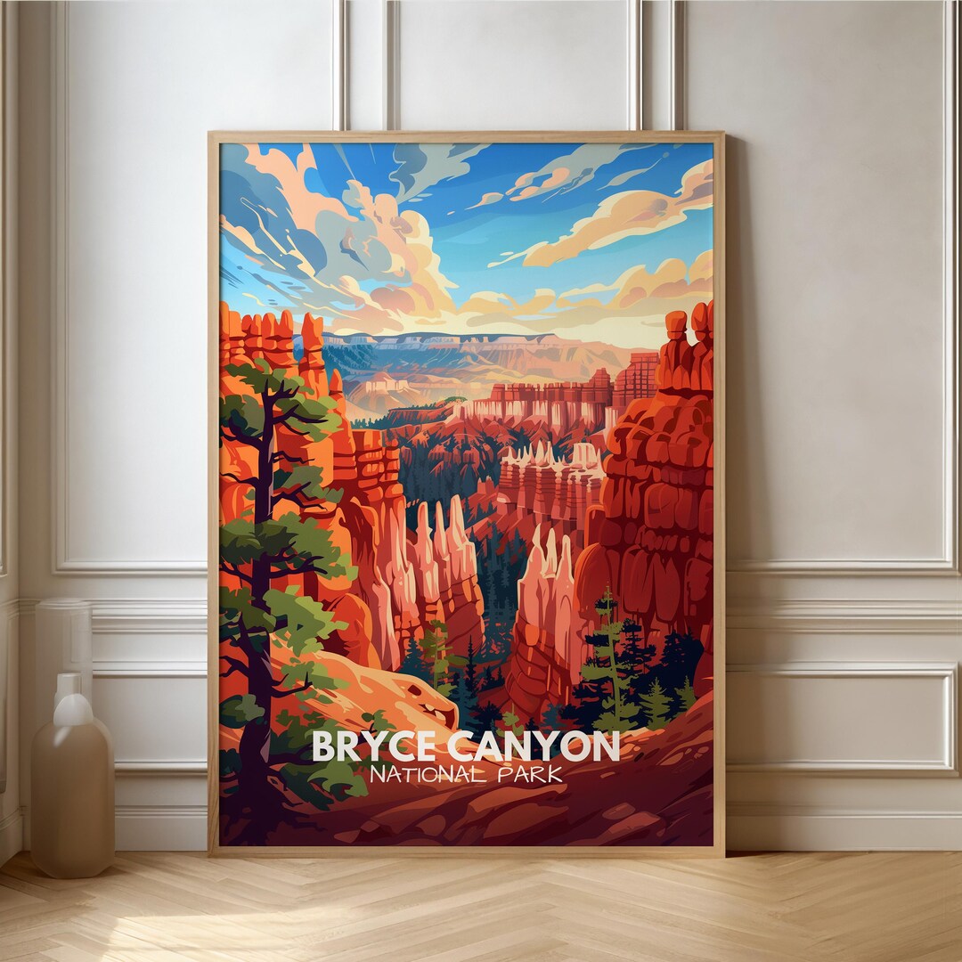 Bryce Canyon Poster National Park Utah Travel Poster USA Gift Travel ...