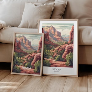 Sedona Poster Arizona Reiseposter USA | Geschenk Reisen Natur Landschaft Roadtrip | Reisedruck | Retro Wandkunst