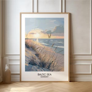 Baltic Sea Poster Germany Travel Poster | Gift Travel Nature Beach Sea Coast | Retro Wall Decoration