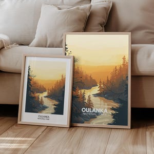 Oulanka Lappland Finnland Reise Poster Reiseplakat Skandinavien I Landschaft Reisen Natur Wandern | Travel Art | Retro Wanddekoration