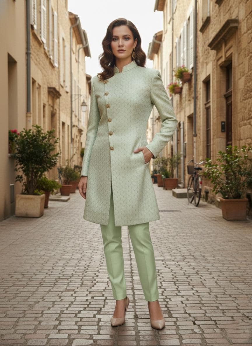 Green Indo Western for Women - Etsy