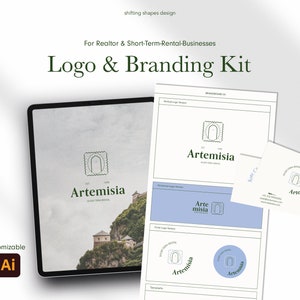 Business Logo & Branding Kit Template for Small Businesses - Canva Design Download I Real Estate + AirBnB Theme I Customizable Design