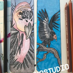 California Condor endangered species bookmarker bookmark coloring page digital download journaling ephemera diy