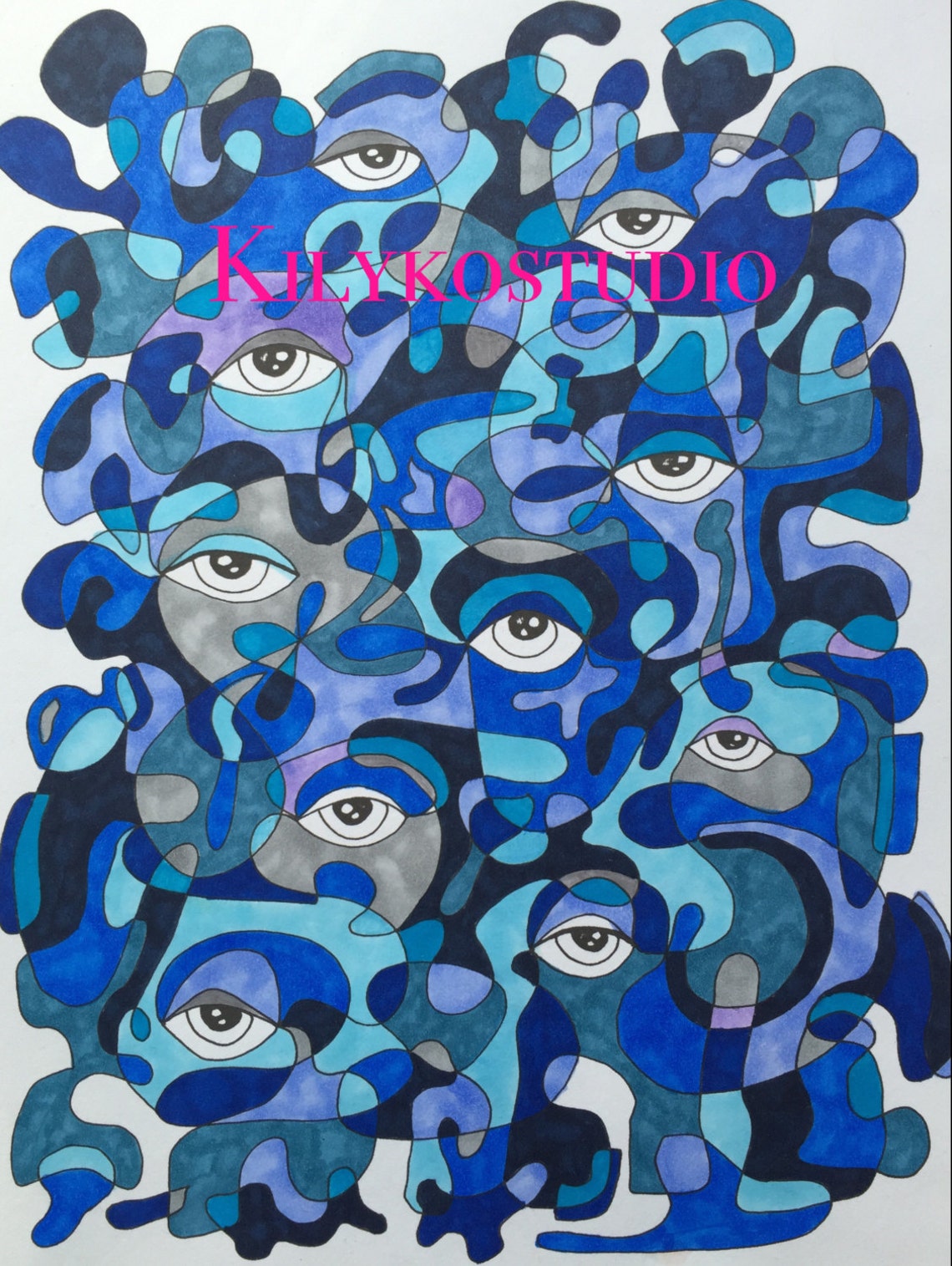 Abstract Eyes Adult Coloring Page Instant Digital Download Pdf - Etsy