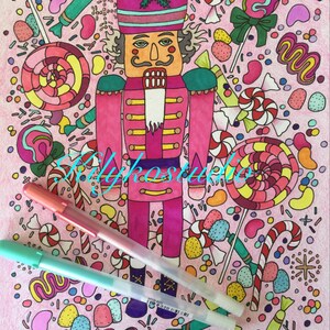 nutcracker suite & sweets adult coloring page instant digital download christmas