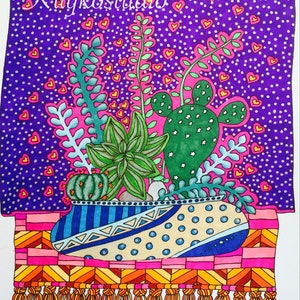 succulent cactus still life adult coloring page instant digital download pdf zdjęcie 1