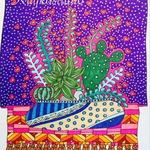 succulent cactus still life adult coloring page instant digital download pdf