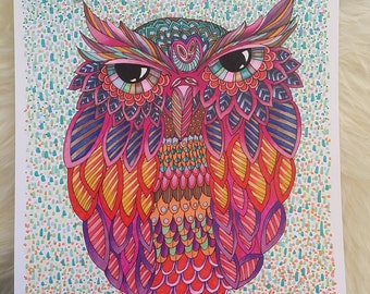 amazing owl digital download coloring page