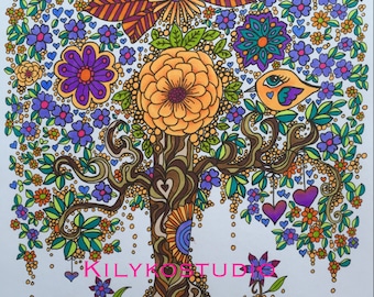 Tree of life coloring page instant download printable pdf art for coloring in