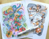 adult coloring page abstract face digital download
