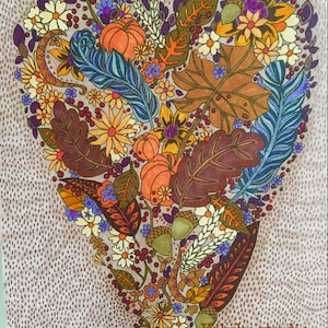 autumn heart adult coloring page instant digital download pdf