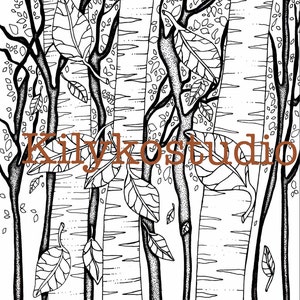 fall leaves adult coloring page instant digital download pdf