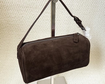 Bolso minimalista de los 90, cartera de piel, clutch de piel, bolsos pequeños con asa superior, minibolsos tote de piel de becerro