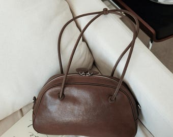 Leather Tote Bag,Cow Split Leather Shoulder Bag,Minimal Design Handbag