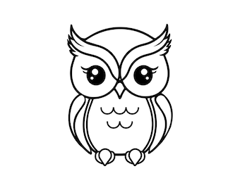 Cute Owl SVG for DIY, Circut and Pod. Instant Download + Commercial Use. Free PNG owl included!