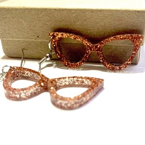 New! Copper Glitter Acrylic Retro Glasses