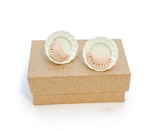 MINI Plated Pierogi STUD Earrings | Polish Dumpling