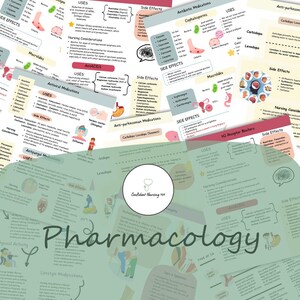 Pharmacology Student Nursing Study Guide Bundle, Study Notes for Nursing Student, Medication Study Templates for Nurses, Pharmacology Notes