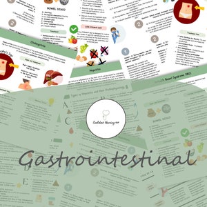 Gastrointestinal System Nursing Study Guide, Gastro Disorders, G.I. Nursing, GI Nursing Study Notes, Nursing School Notes, Nursing Bundle