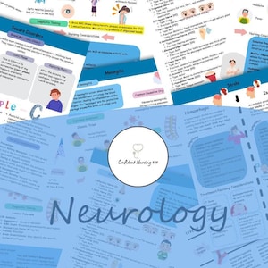Neurology Nursing Study Guide, Study Note for Nurse, Nursing School Neuro Study Guide for New Nurses, Brain Gift for Nurses for school Test