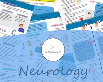 Neurology Nursing Study Guide, Study Note for Nurse, Nursing School Neuro Study Guide for New Nurses, Brain Gift for Nurses for school Test
