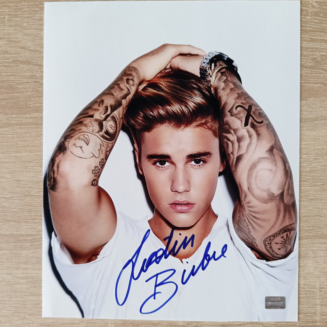 Justin Bieber Hand Signed 8x10 Photo COA - Etsy