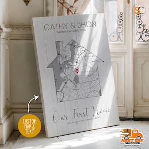 Custom Map Print, Custom Map Print Any Location, Engagement Gift Print, Location Map, Gift Map Print - New Home, First Home