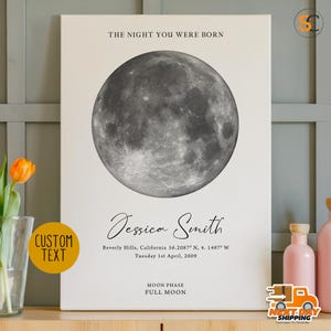 Custom Moon Phase Print, The Night You Were Born, The Night We Met, Astrology Print, Moon Print, Anniversary Gift, Special Date, For Her