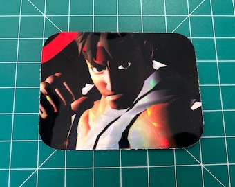 Street Fighter EX Ryu Sticker 2.25x3" Glossy Decal Holographic Glass Fragment Vinyl