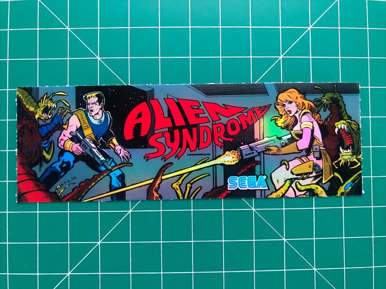 Sega Alien Syndrome Arcade Marquee Sticker 2x5.75” Glossy Decal ...