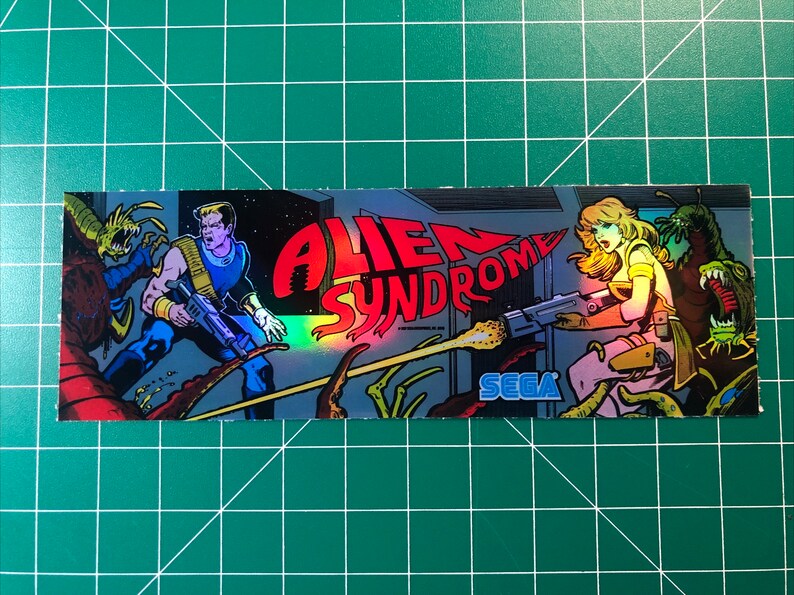 Sega Alien Syndrome Arcade Marquee Sticker 2x5.75” Glossy Decal ...