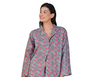 Rose Oasis: 3-Piece Pink Flower Shorts Pajama Set
