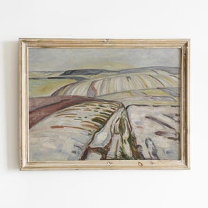 Abstract Landscape Print: French Country Wall Art, Neutral Cottagecore Decor